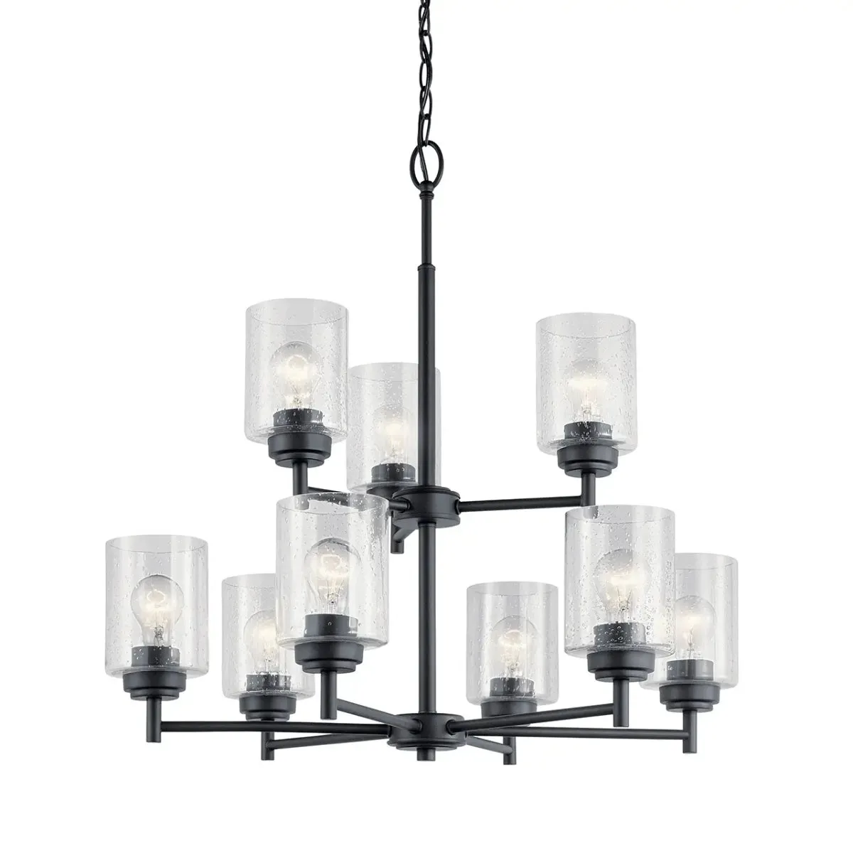 Winslow 27" 9-Light Chandelier, Black Finish