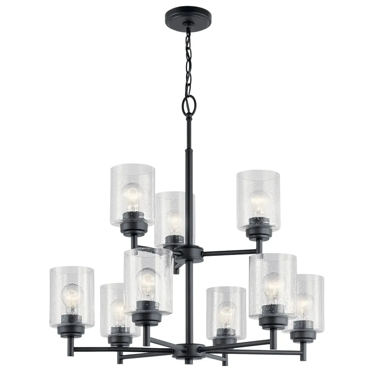 Winslow 27" 9-Light Chandelier, Black Finish