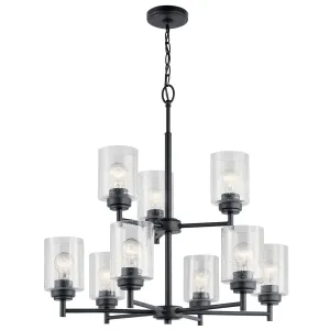 Winslow 27" 9-Light Chandelier, Black Finish