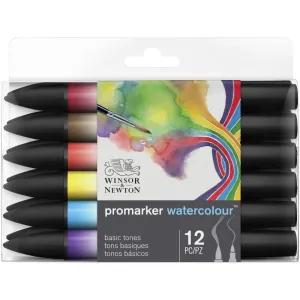 Winsor & Newton ProMarker Watercolour Sets 12 Pack - Basic Tones*