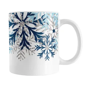 Winter Blue Silver Snowflake Mug