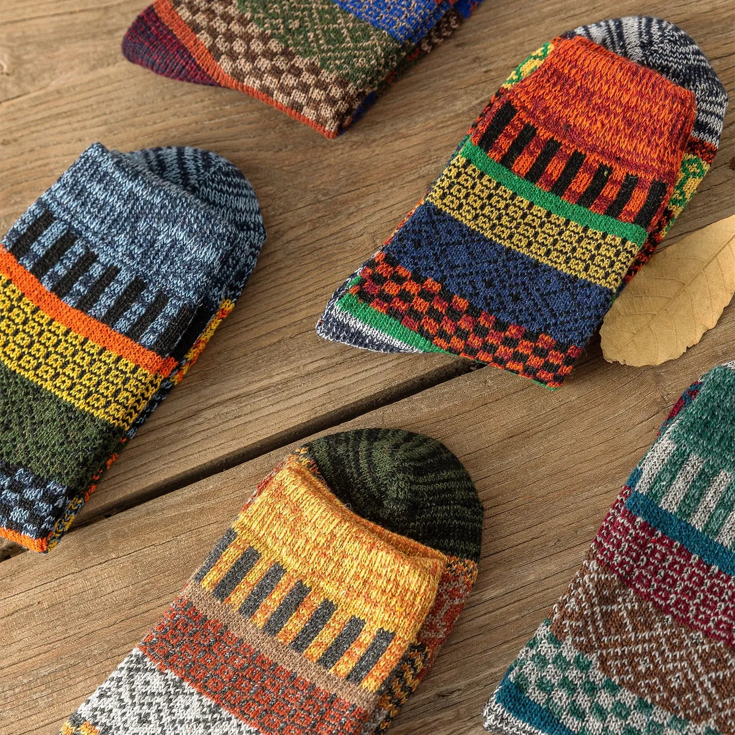 Winter Fair Isle Socks 5 Pack