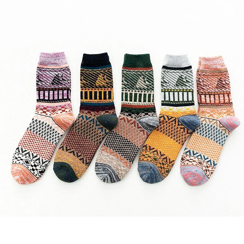 Winter Fair Isle Socks 5 Pack