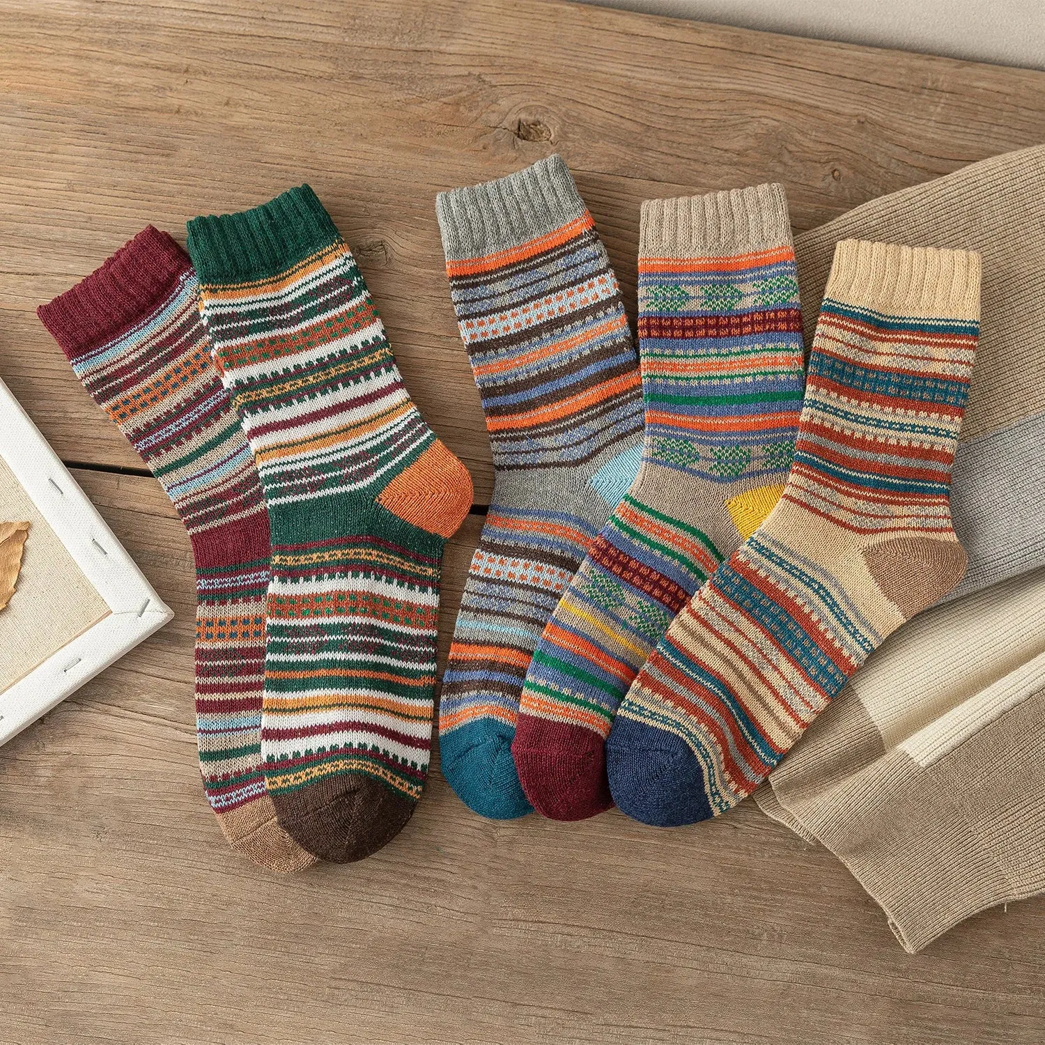 Winter Fair Isle Socks 5 Pack