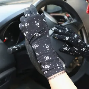 Winter Fashion Printed Flower Lace Touch Screen Gloves