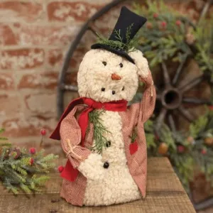 Winter Greeting Snowman Doll with Top Hat