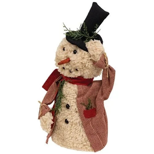 Winter Greeting Snowman Doll with Top Hat