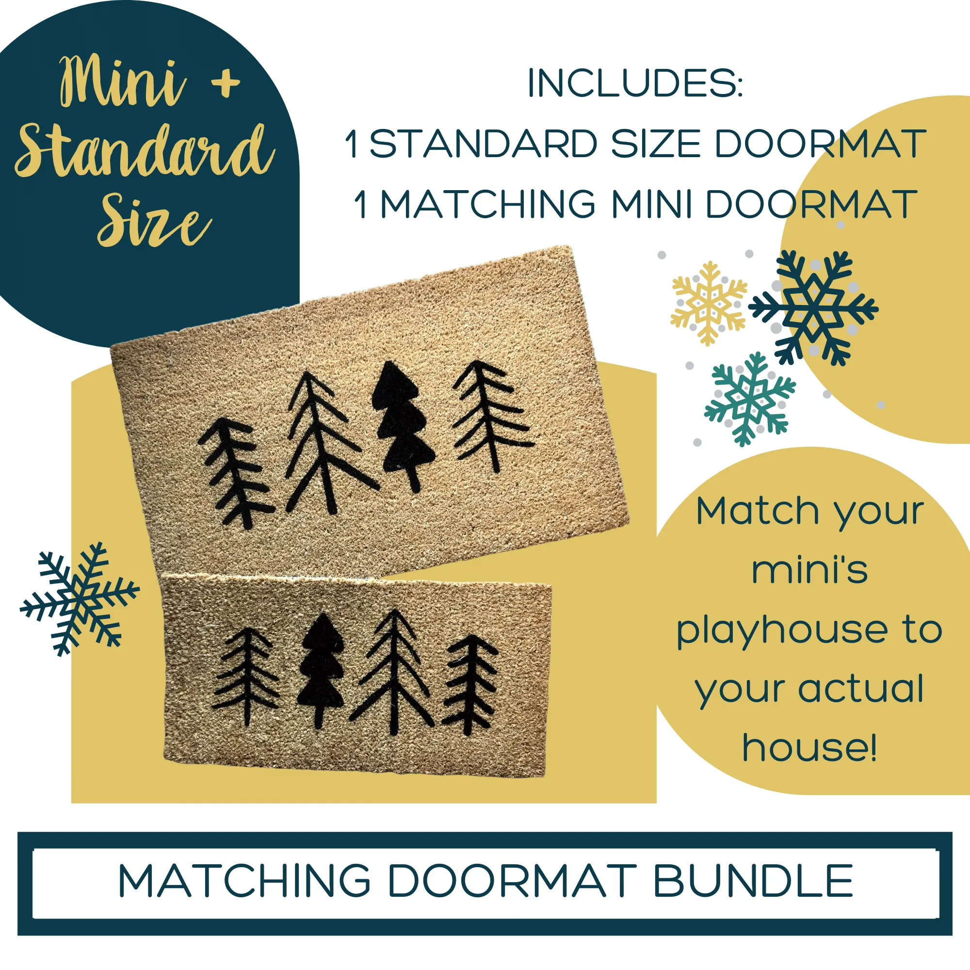 Winter Matching Mini and Standard Doormat Set