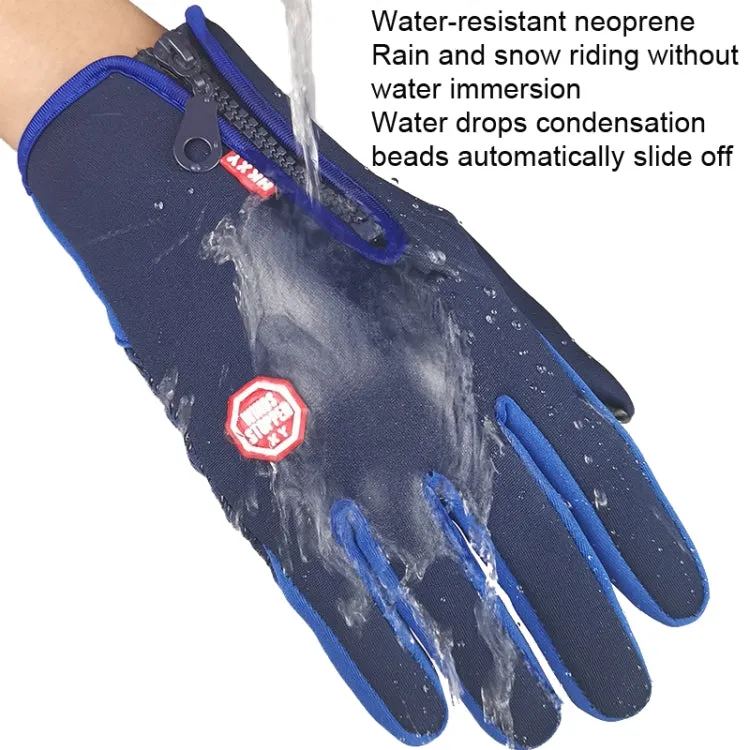 Winter Outdoor Riding Sports Waterproof Touch Screen Glove, Size: M(H043 Purple)