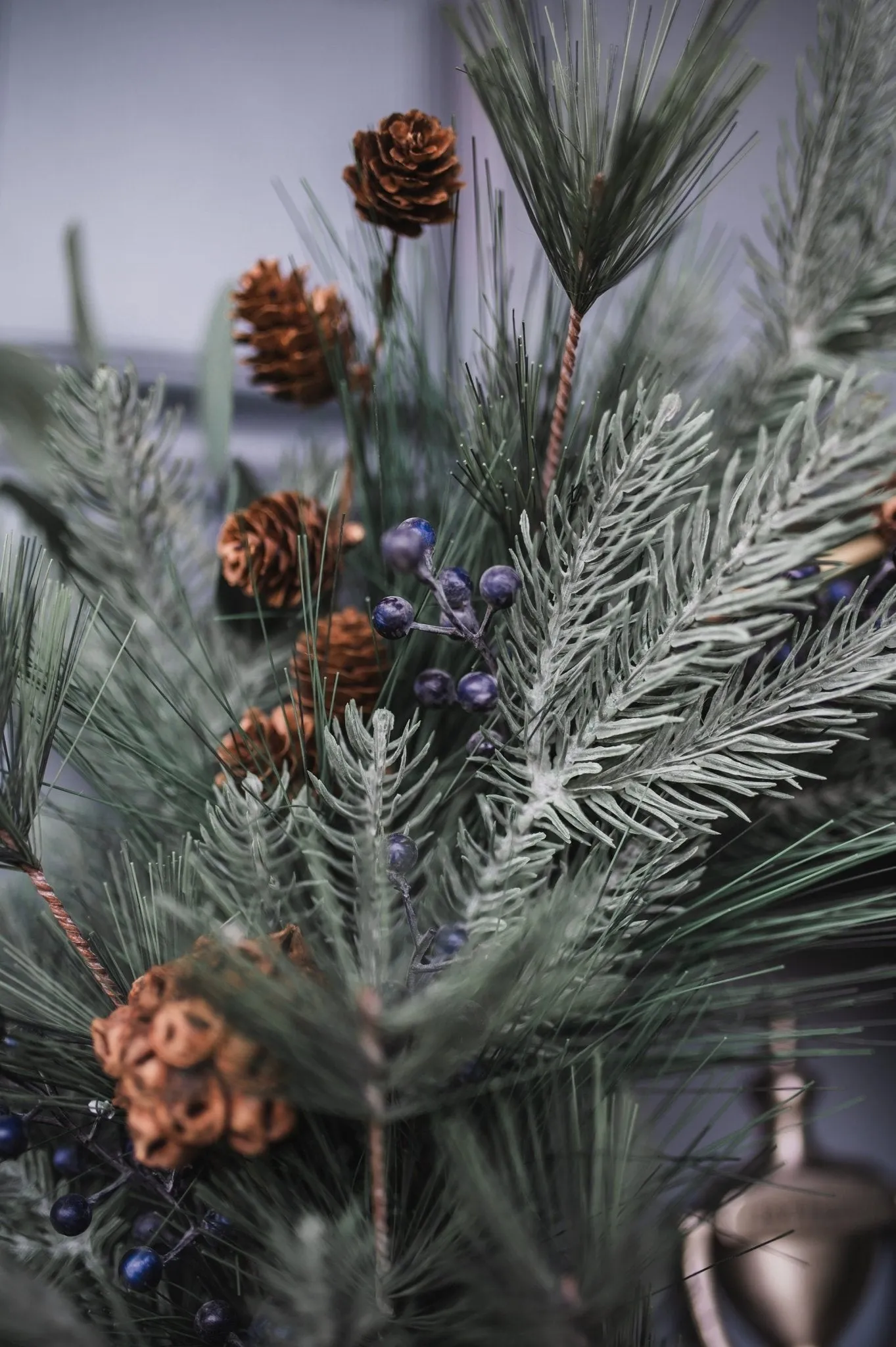 Winter Pine and Blueberry Wreath