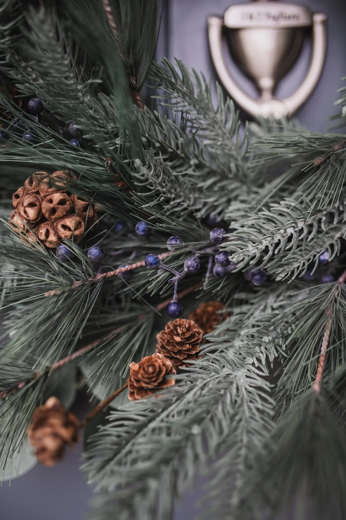 Winter Pine and Blueberry Wreath