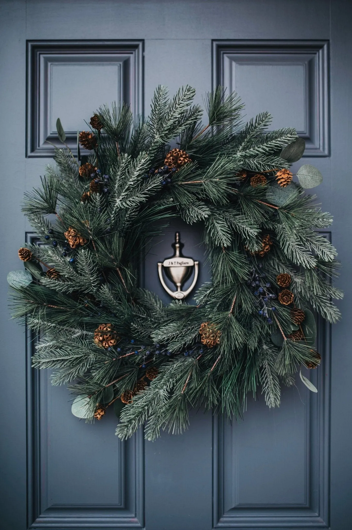 Winter Pine and Blueberry Wreath