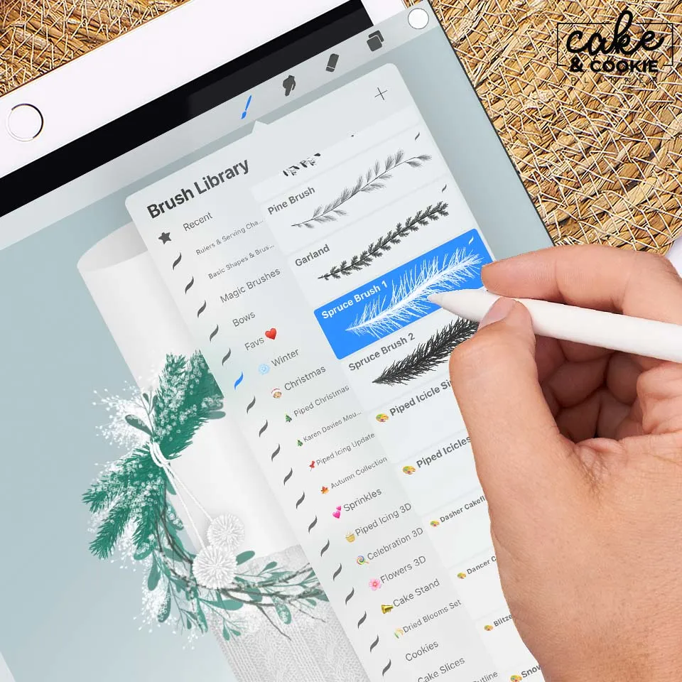 Winter Seasonal Procreate Pack - Digital Cake Sketching