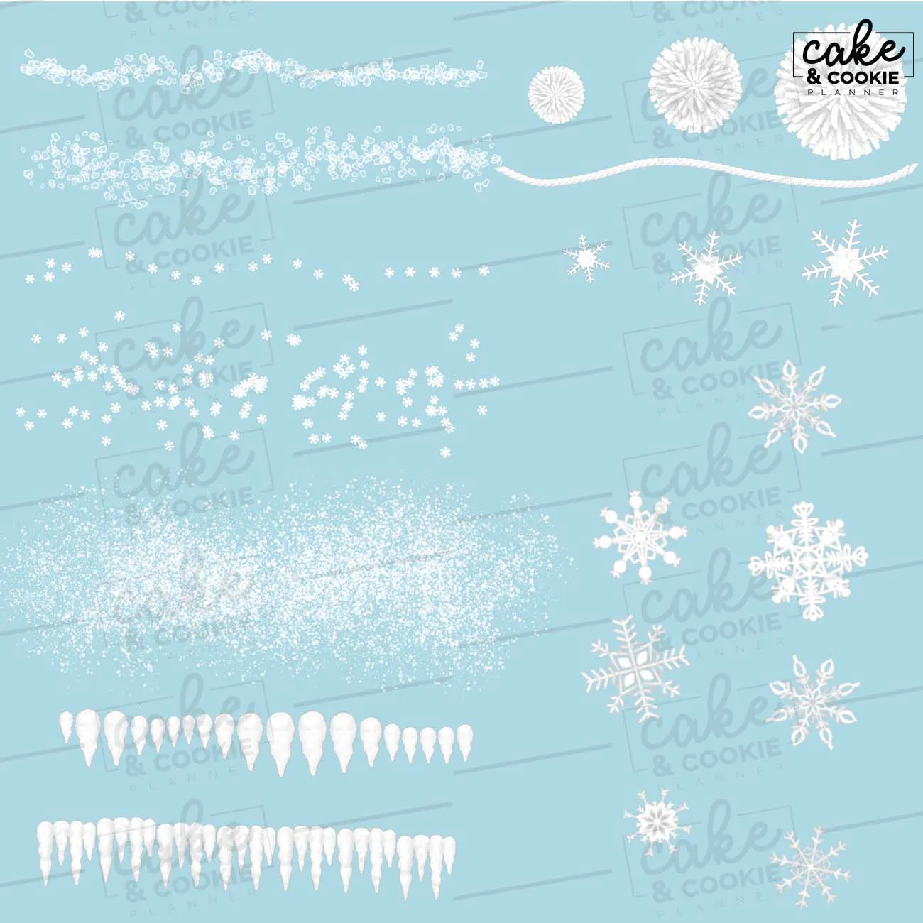 Winter Seasonal Procreate Pack - Digital Cake Sketching