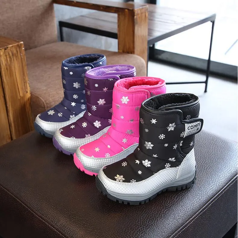 Winter Warm Skiing Shoes Kids Boots Waterproof Children's Shoes Girls Boys Kids Boots