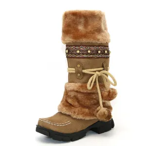 Winter Womens Boots - Cute Snow Furry Plush Boots