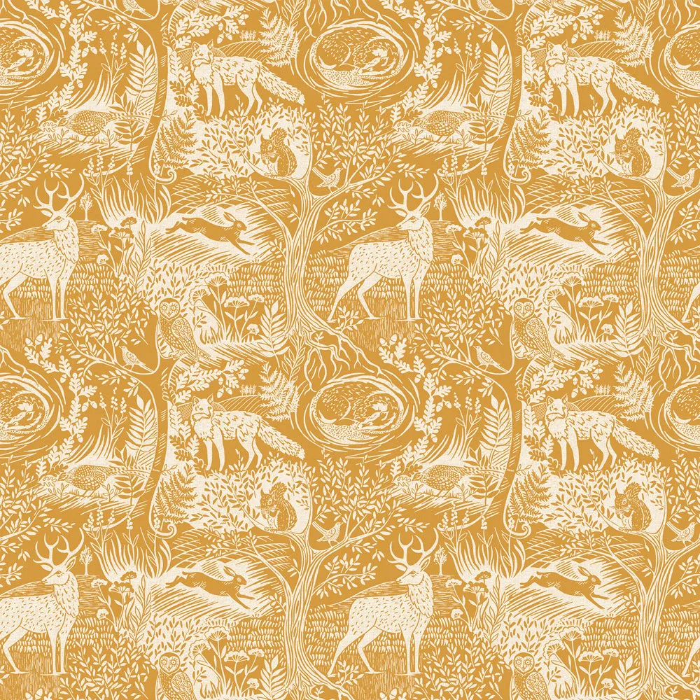 Winter Woods Wallpaper Ochre