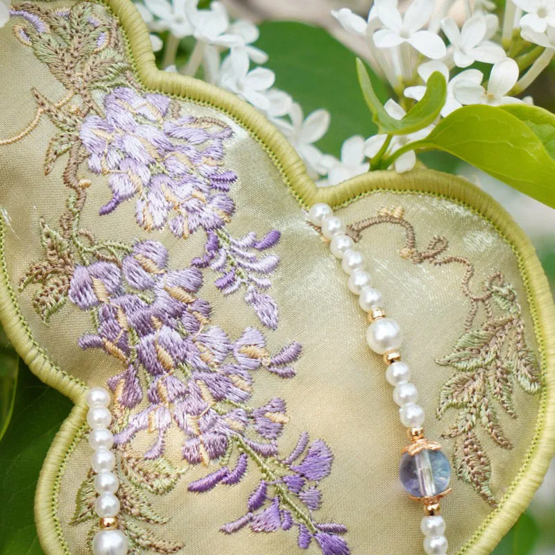 Wisteria Embroidery Auspicious Gourd Pendant Hanfu Pendant Accessory Chinese Gift