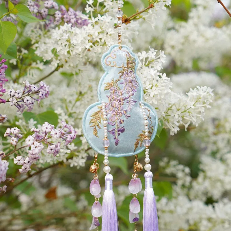 Wisteria Embroidery Auspicious Gourd Pendant Hanfu Pendant Accessory Chinese Gift