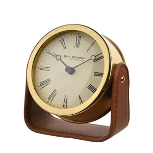 WM.Widdop. Gold Mantel Clock On Stand - W2942