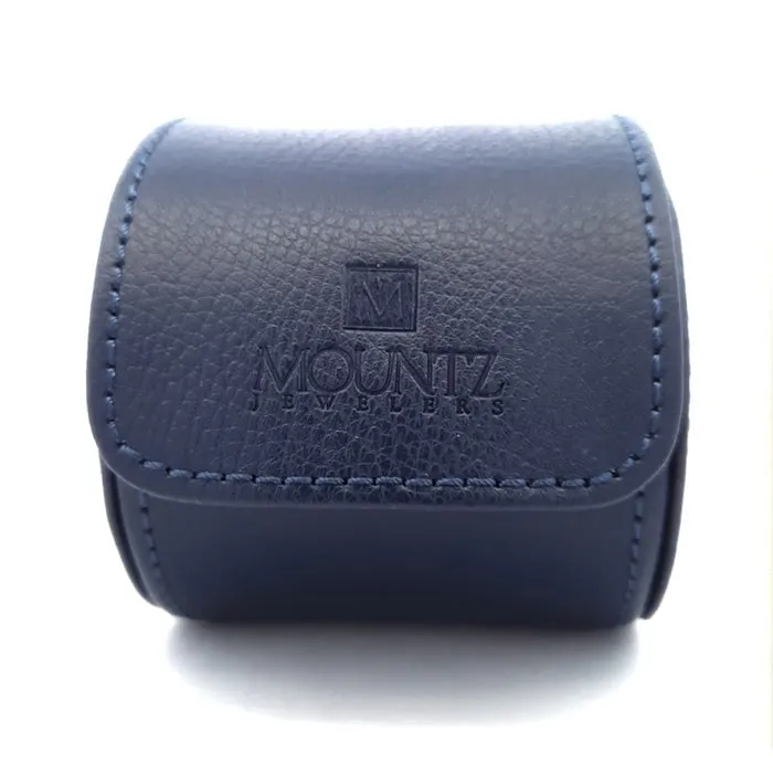 Wolf Designs Mountz Jewelers Single Watch Roll in Navy Blue