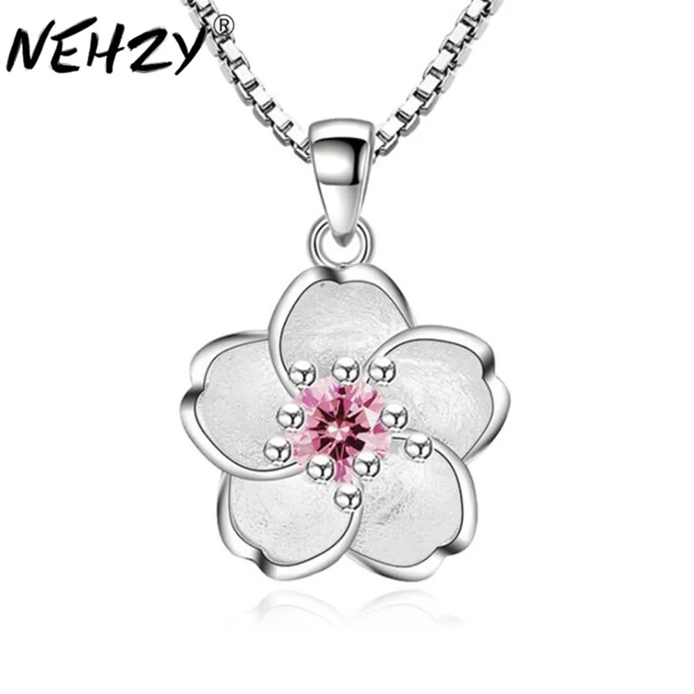 Woman Handmade Cherry Blossom Necklace Pendant