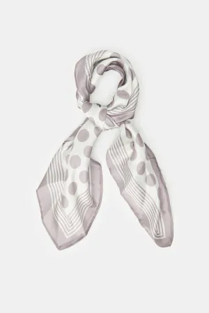 Women Beige And White Printed Scarf