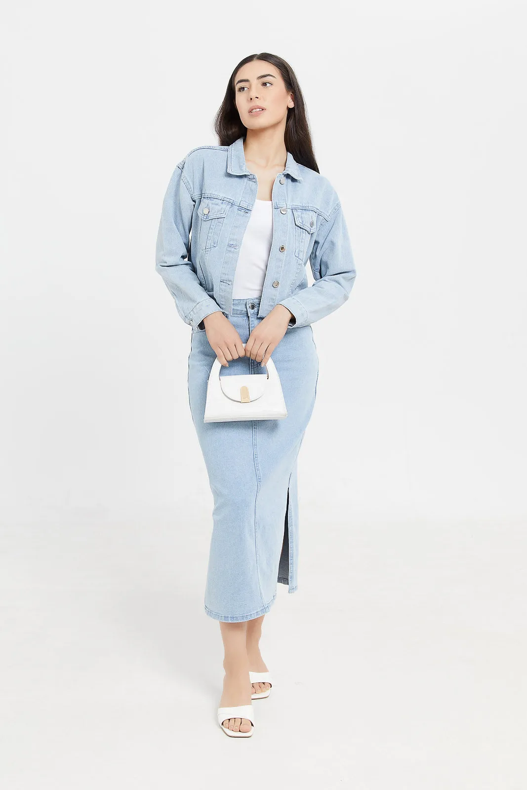 Women Blue Denim Jacket