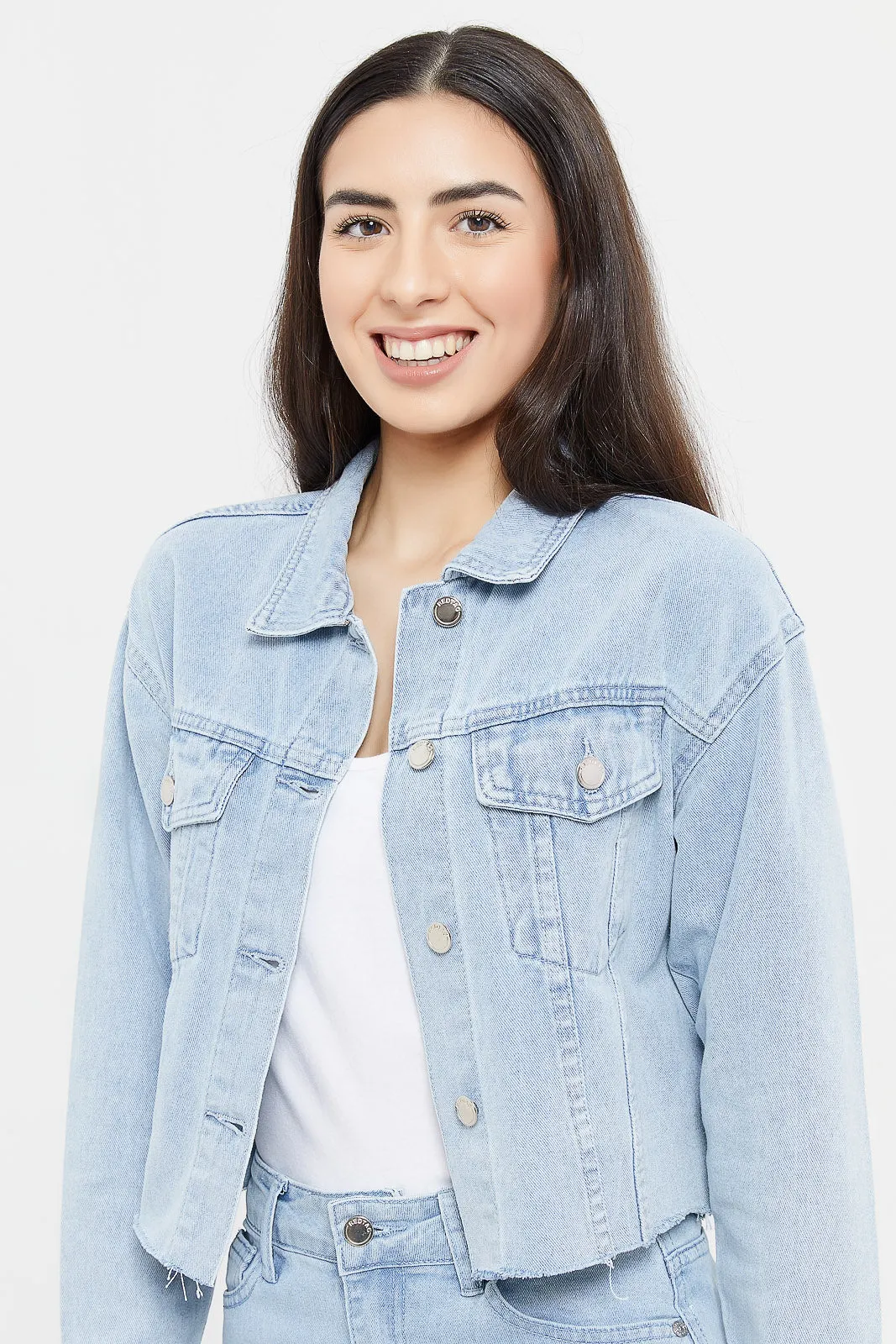 Women Blue Denim Jacket