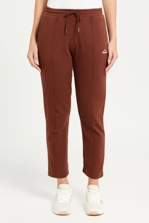 Women Brown Printed Jogger Pants