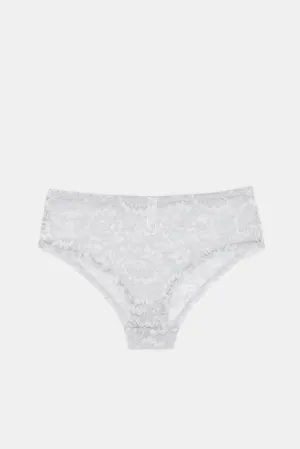 Women Ecru Lace Boy Leg Single