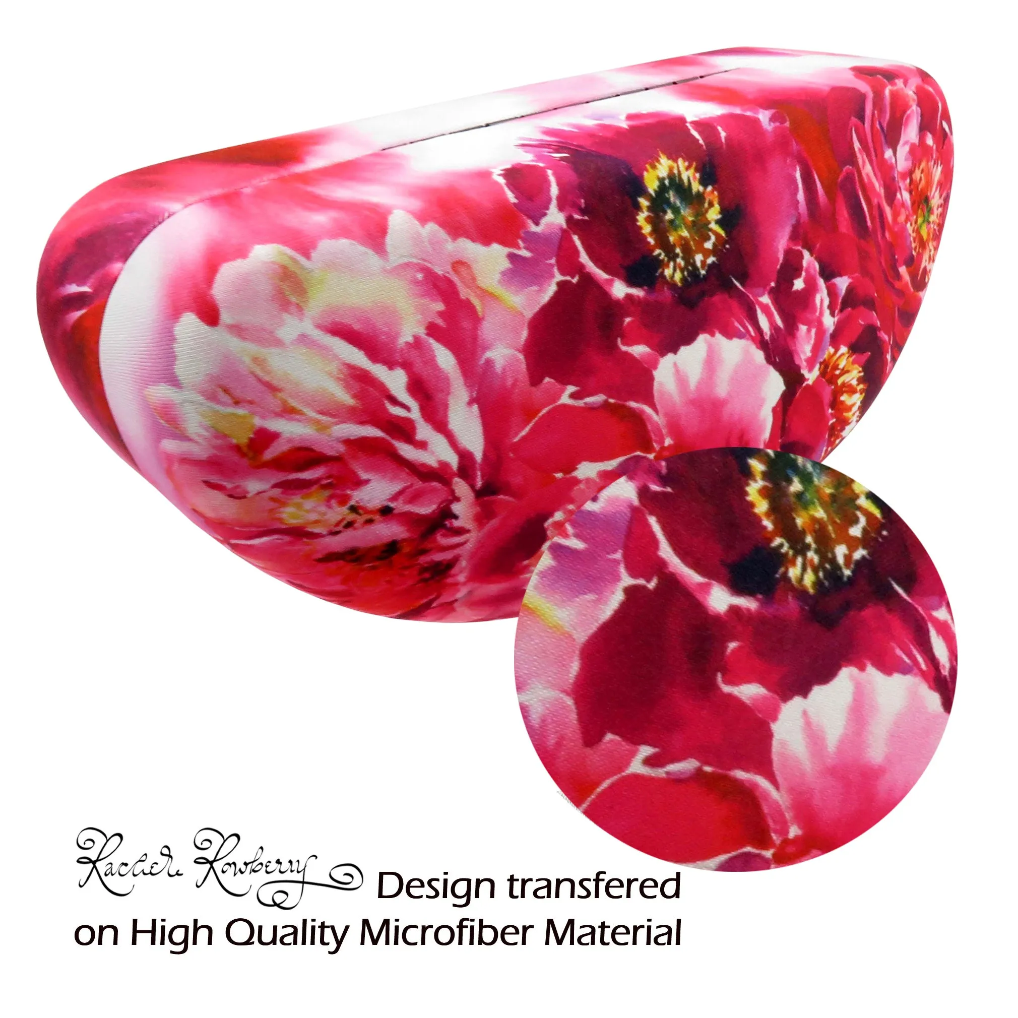 Women floral extra large sunglasses case-  Pouch & Cloth - large glasses holder (AS179 Peonies)