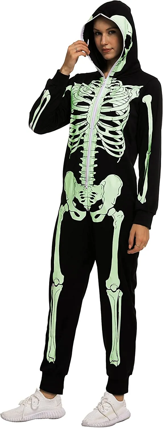 Women Glowing Skeleton Pajama jumpsuit - Adult