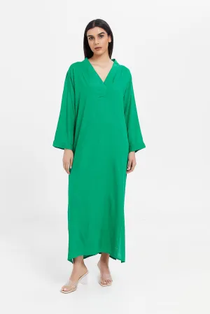 Women Green Long Sleeved Nightgown