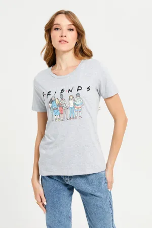 Women Grey Friends Printed T-Shirt