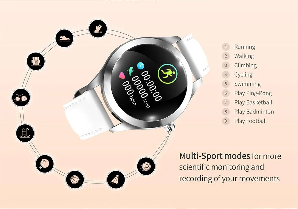 Women Lovely Bracelet Heart Rate Female Physiological Monitor Smart Watches