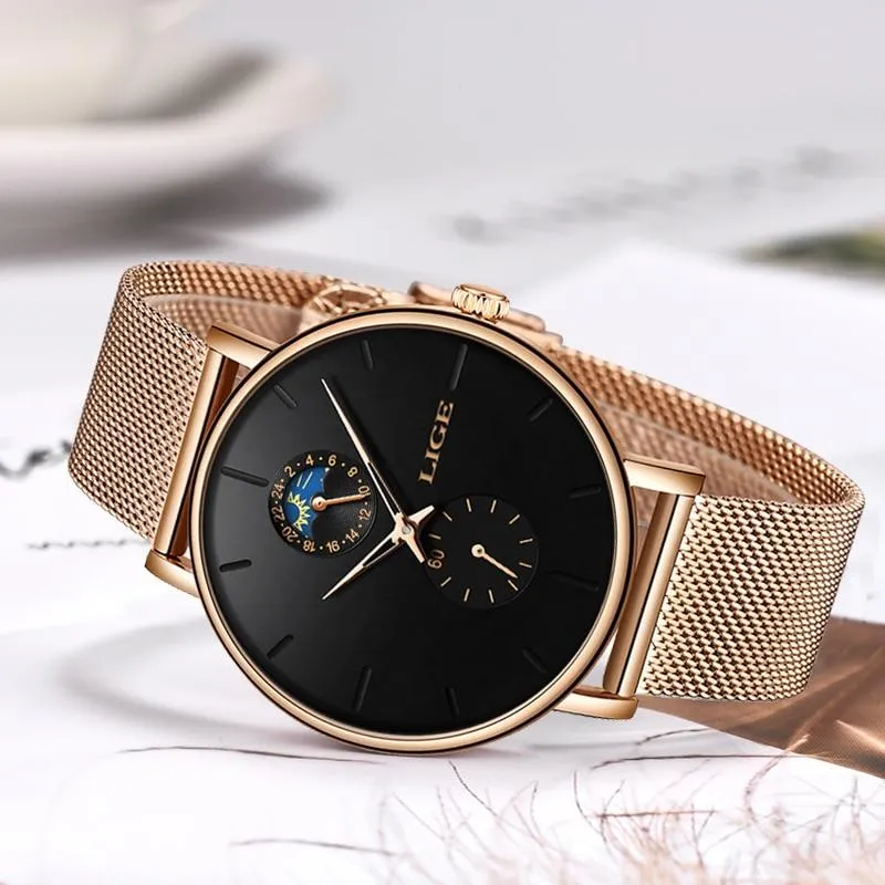 Women Luxury Brand Simple Quartz  Waterproof Wristwatch