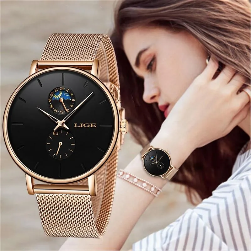 Women Luxury Brand Simple Quartz  Waterproof Wristwatch