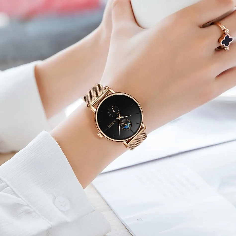 Women Luxury Brand Simple Quartz  Waterproof Wristwatch