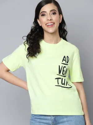 Women Mint Green Adventure Regular T-Shirt