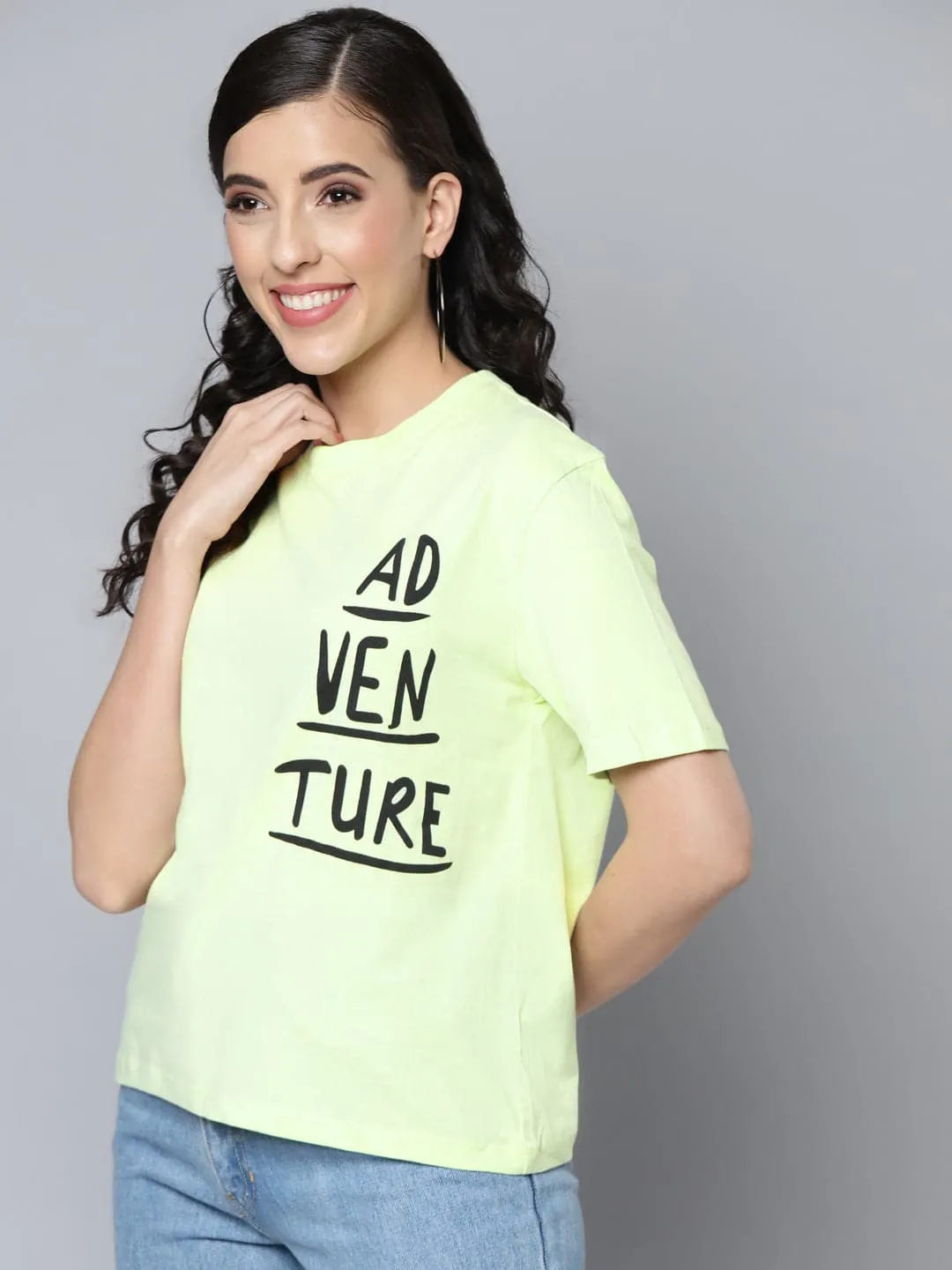 Women Mint Green Adventure Regular T-Shirt