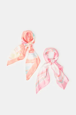 Women Pink Neckerchiefs Set (Pack of 2)