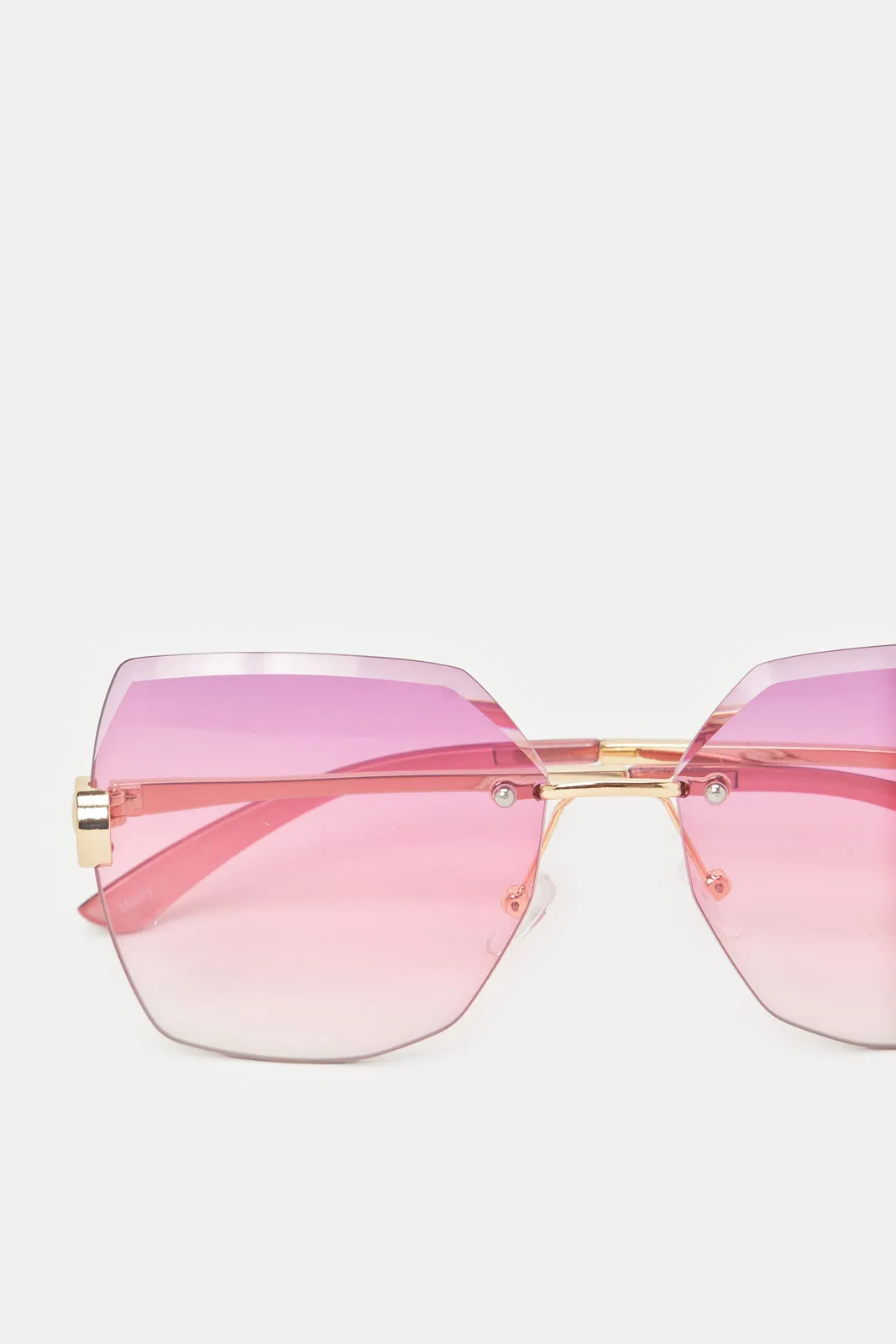 Women Pink Oversized Sunglasses