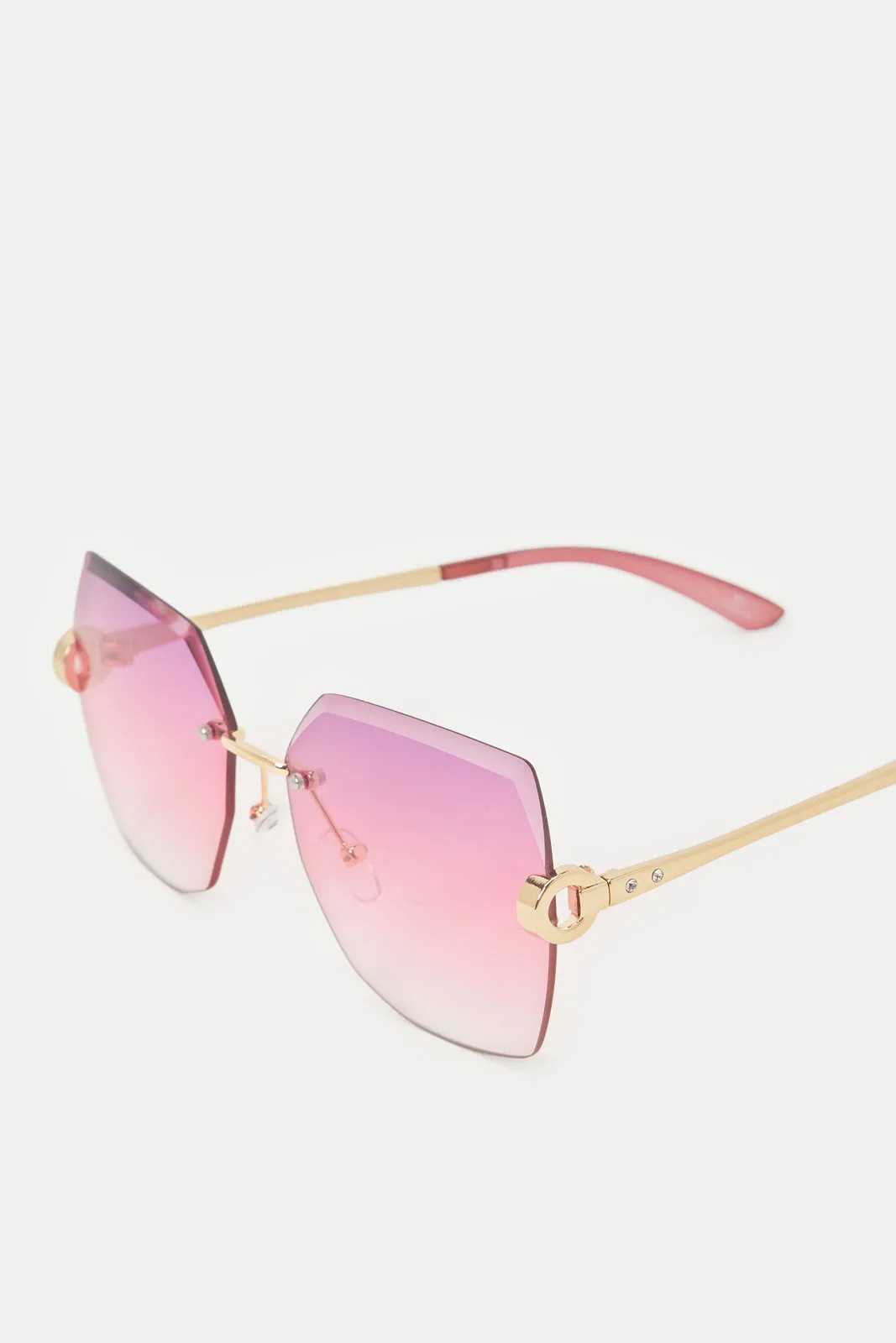 Women Pink Oversized Sunglasses