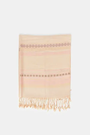 Women Pink Printed Scarf