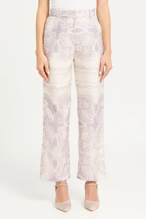 Women Pink Printed Trousers