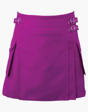 WOMEN PURPLE MINI UTILITY KILT