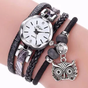 Women Quartz Wristwatches Montre Femme Leather Winding Bracelet Watch Ladies Luxury Watches Women New Arrival Dress Clock P40