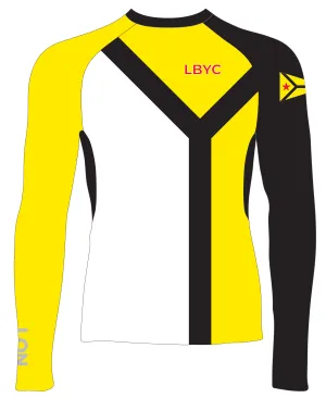 WOMEN RASH GUARD TOP LONG SLEEVE YELLOW | LONG BEACH YACHT CLUB