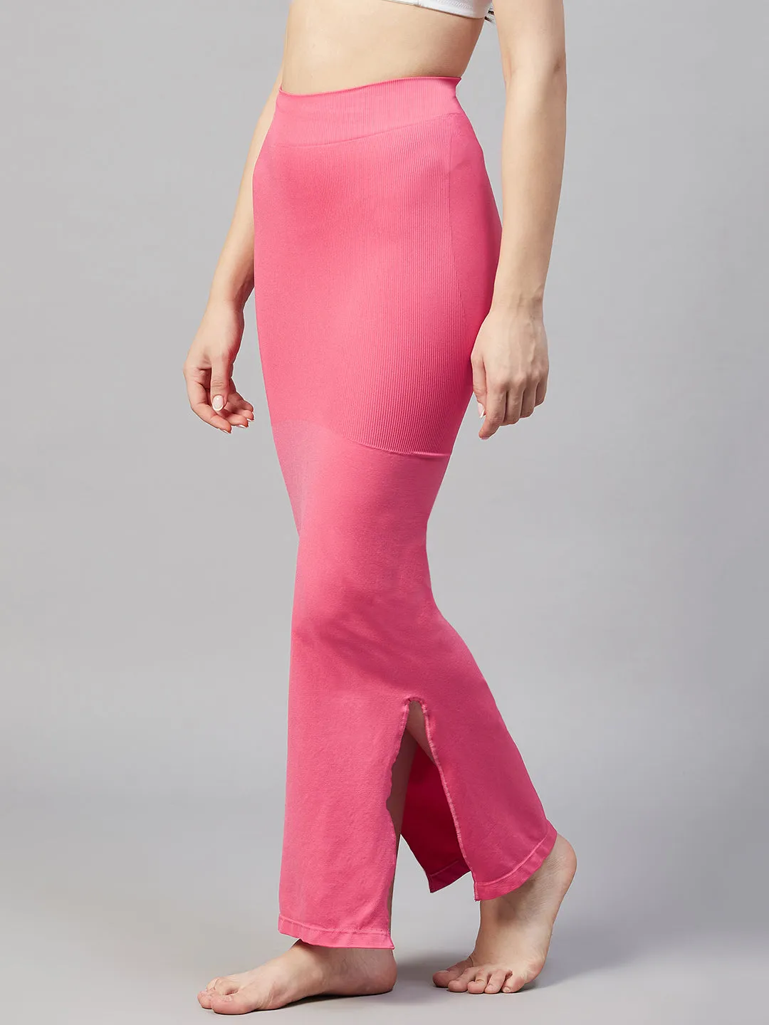 Women Saree Shapewear With Side Slits - Light Pink